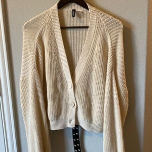 Cream colored cardigan lightweight knit